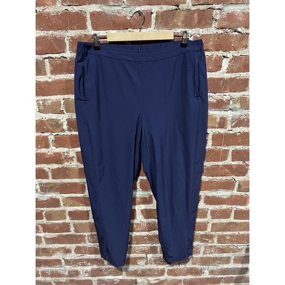 Royal Robbins Womens Blue Pullon Nylon Outdoor Cropped Pants Size 14 - Picture 1 of 3